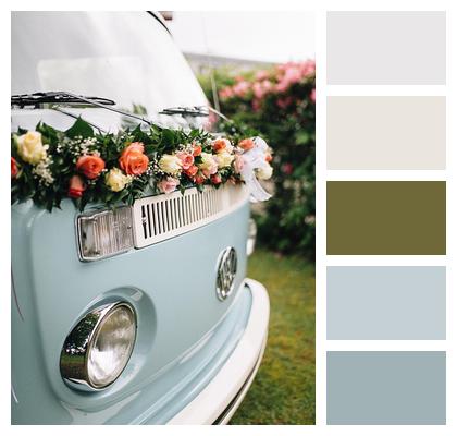 Volkswagen Wedding Vintage Van Image